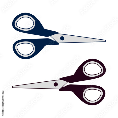 Scissors with handles Education medicine hairdressing supplies stationery 3d vector icon Cartoon minimal style