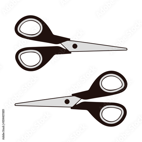 Scissors with handles Education medicine hairdressing supplies stationery 3d vector icon Cartoon minimal style, Vector Scissor for paper cutting and school stationery