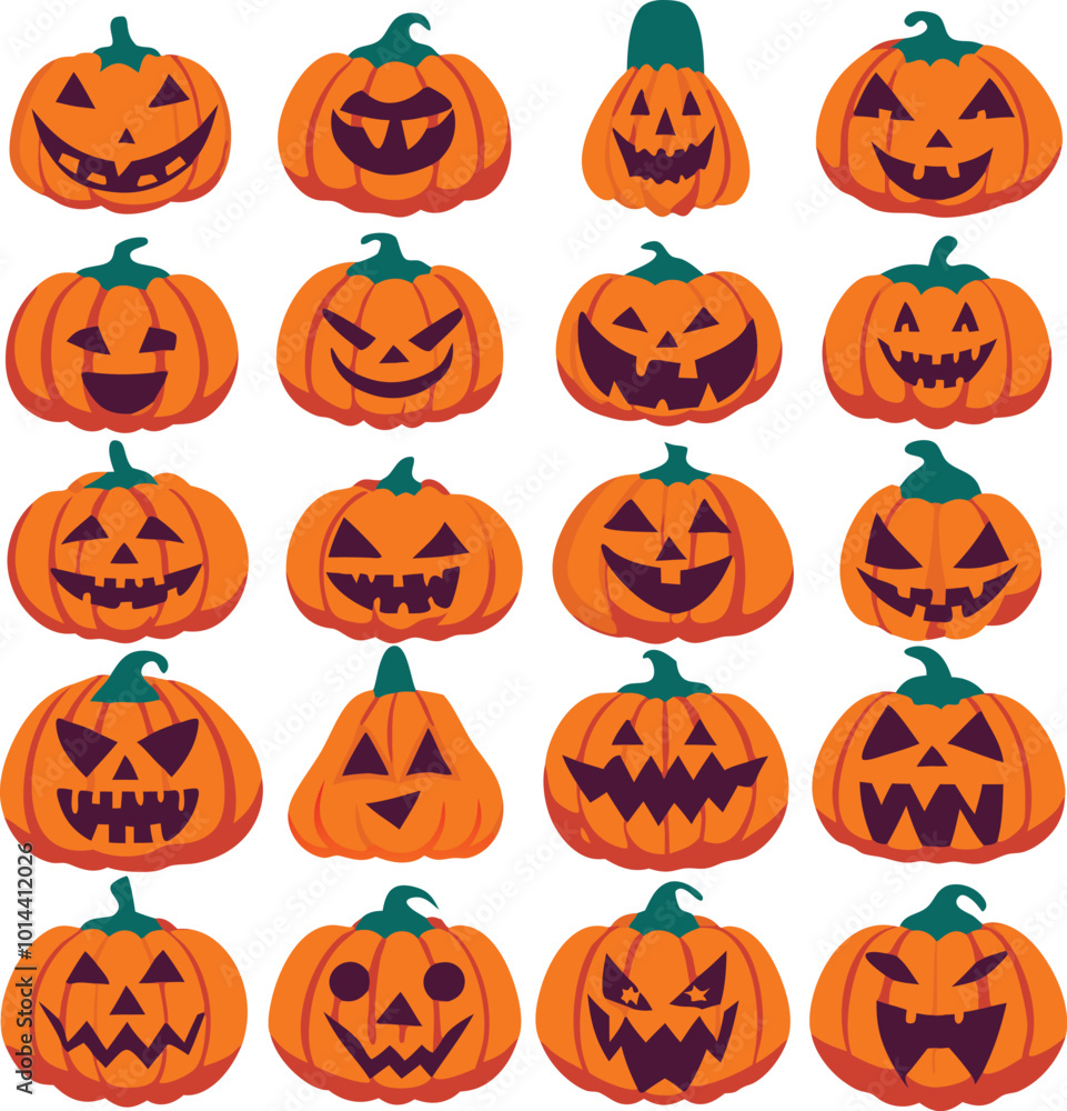 Halloween pumpkins set Halloween pumpkins set