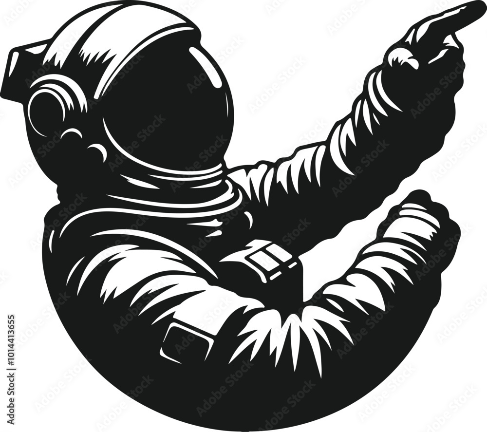 astronaut silhouette design vector art illustration on isolated background. astronaut silhouette design vector art illustration on isolated background.