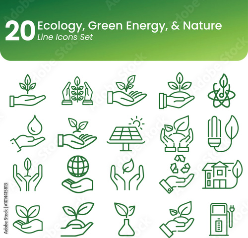 Ecology go green green energy nature organic recylce Icons set vector