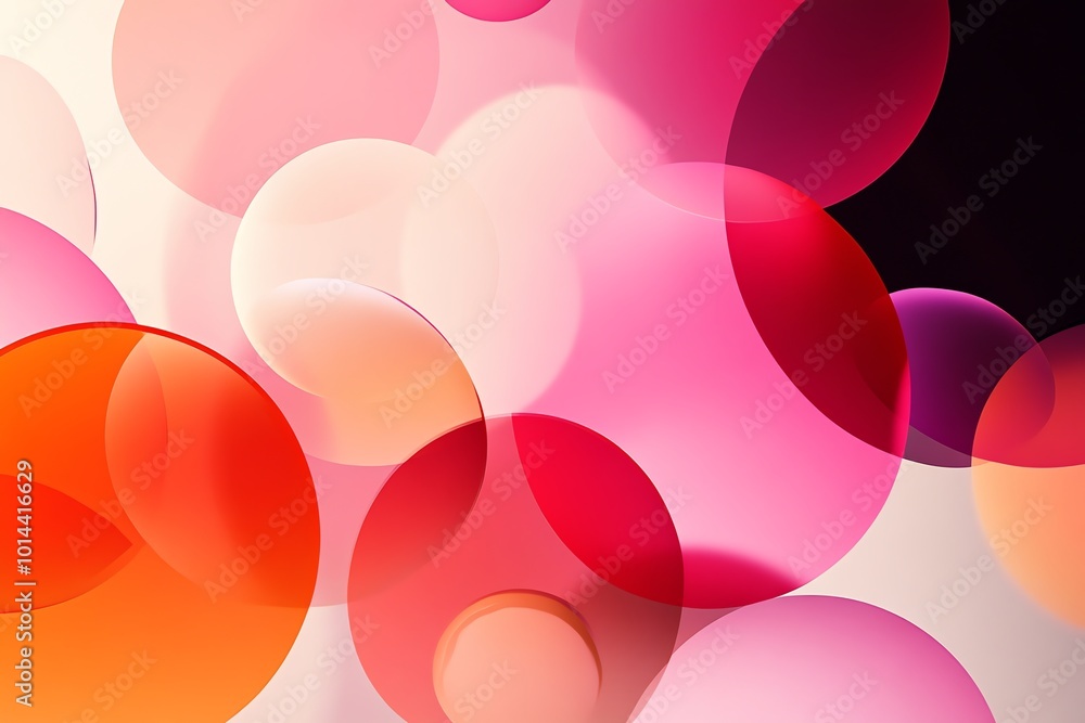 Abstract background with overlapping pink, red, and orange circles. Abstract background with overlapping pink, red, and orange circles.