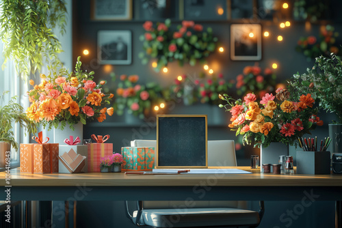 Boss Day celebration in a modern office