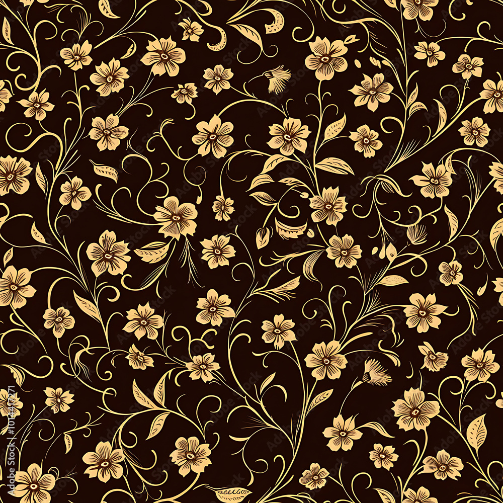 Decorative Brown Floral Pattern Decorative Brown Floral Pattern