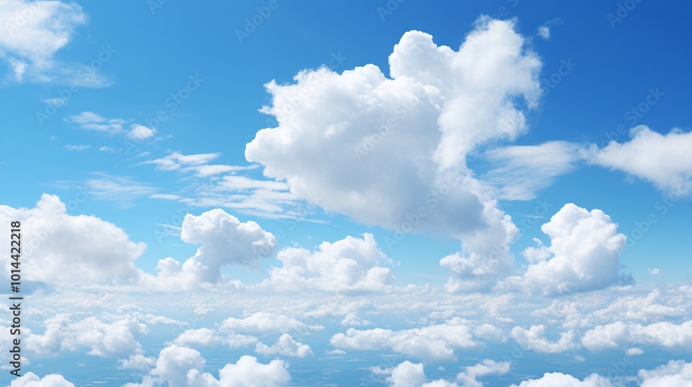 A serene blue sky with high-altitude clouds drifting gently A serene blue sky with high-altitude clouds drifting gently