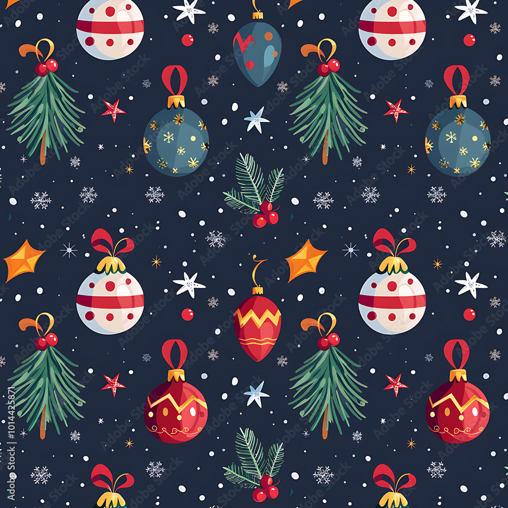 Christmas Seamless Decorated Pattern Christmas Seamless Decorated Pattern