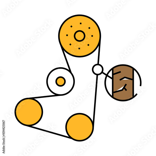 timing belt replacement line icon vector. timing belt replacement sign. isolated symbol illustration