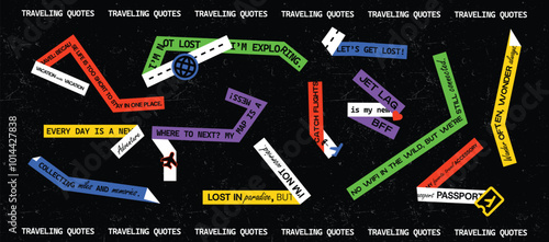 Traveling quote sticker set, traveling patch, vacation sticker pack, vacation quote patch pack, holiday quotes