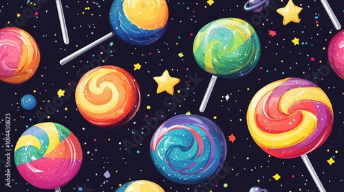 Colorful Lollipops in a Galaxy Pattern