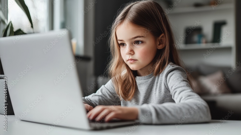 The Girl Using Laptop The Girl Using Laptop