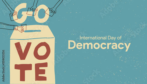 International Day of Democracy, spread awareness of democracy, September 15, Box vote, Creative Ads, Social media post, Equality, diversity, inclusion, elections, voting rights, banner, flyer