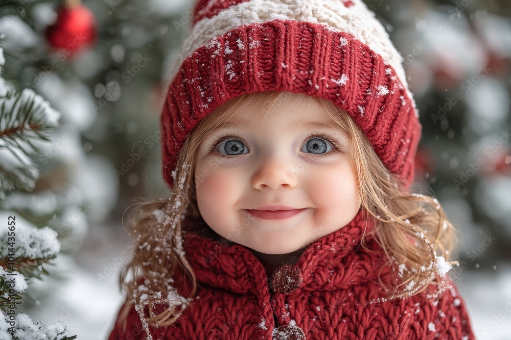Cute Happy Toddler Girl in Red and White Winter Hat Laughing and Playing with Snow – Christmas Tree Forest Background, New Year Celebration Concept
Cute Happy Toddler Girl in Red and White Winter Hat Laughing and Playing with Snow – Christmas Tree Forest Background, New Year Celebration Concept
