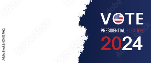 usa presidential election 2024 banner template. voting day design for banner, poster, website, social media post. transparent png and vector illustration.