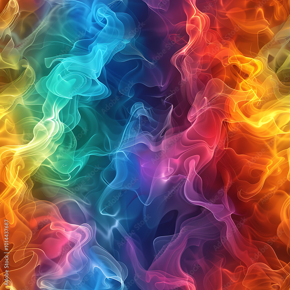 Rainbow Smoke Seamless Pattern Rainbow Smoke Seamless Pattern