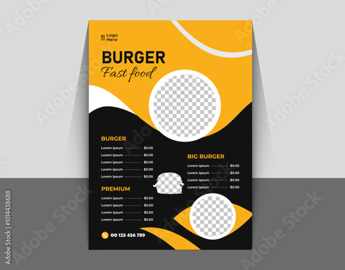 Fast food flyer template design