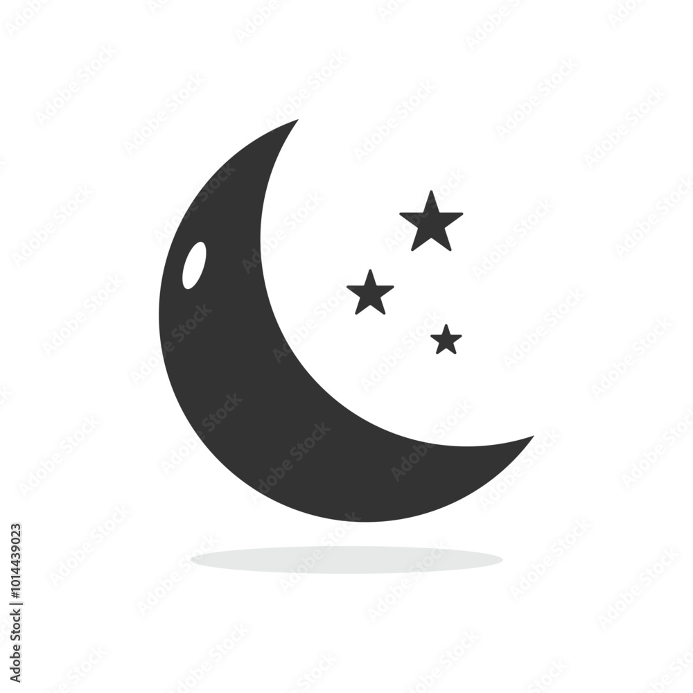 Moon and star icon isolated vector illustration. Moon and star icon isolated vector illustration.