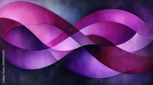 Wallpaper Mural Abstract Gradient Waves In Vibrant Purple And Pink Hues Intertwining In A Fluid Geometric Design On A Dark Background Torontodigital.ca