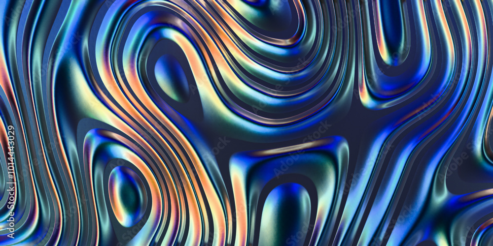 Colorful abstract wavy lines with rainbow gradient on dark background Colorful abstract wavy lines with rainbow gradient on dark background