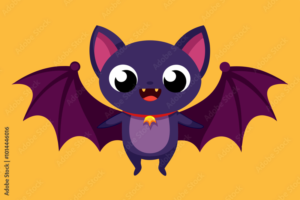 Obraz premium Cute Halloween Bat Cartoon. An illustration of a cute happy cartoon Halloween bat character