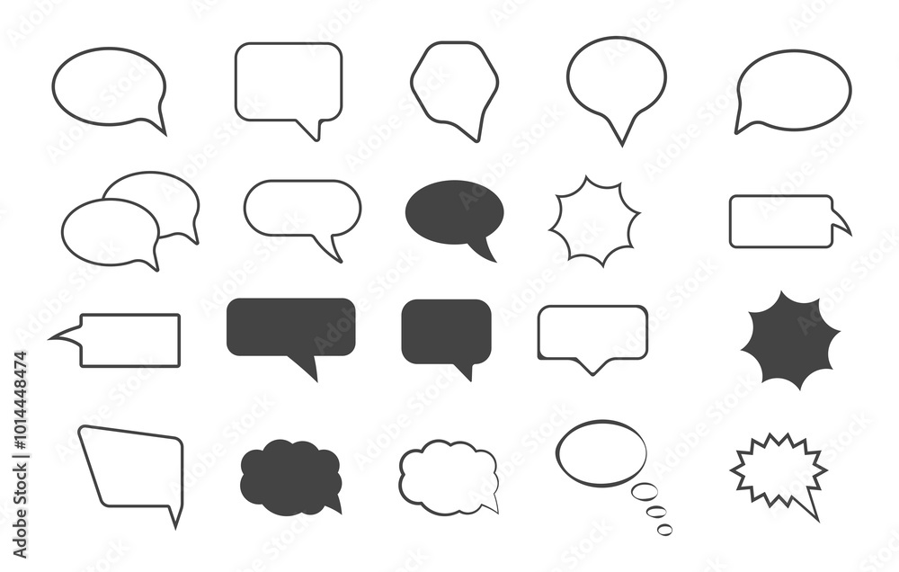 Fototapeta premium Speech bubble svg, Speech bubble silhouette, Speech bubble outline, Speech bubble icon, Speech bubble bundle