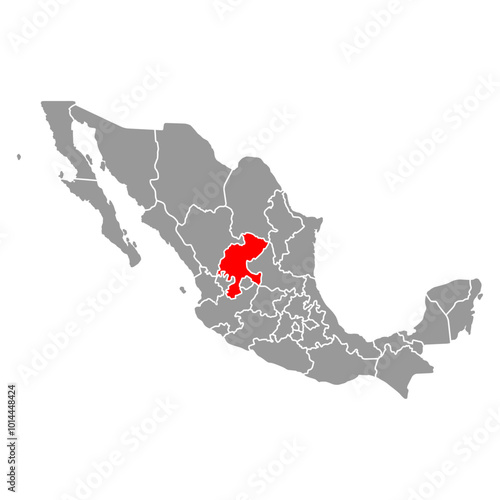 Zacatecas of Mexico map shape, travel web concept icon vector illustration