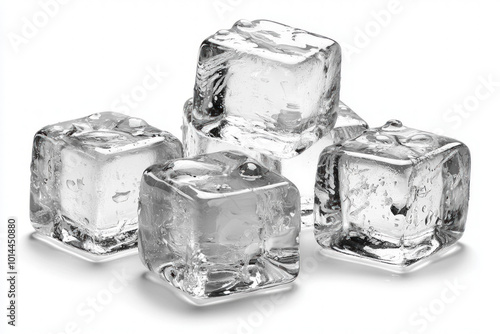Ice Cubes On White Background