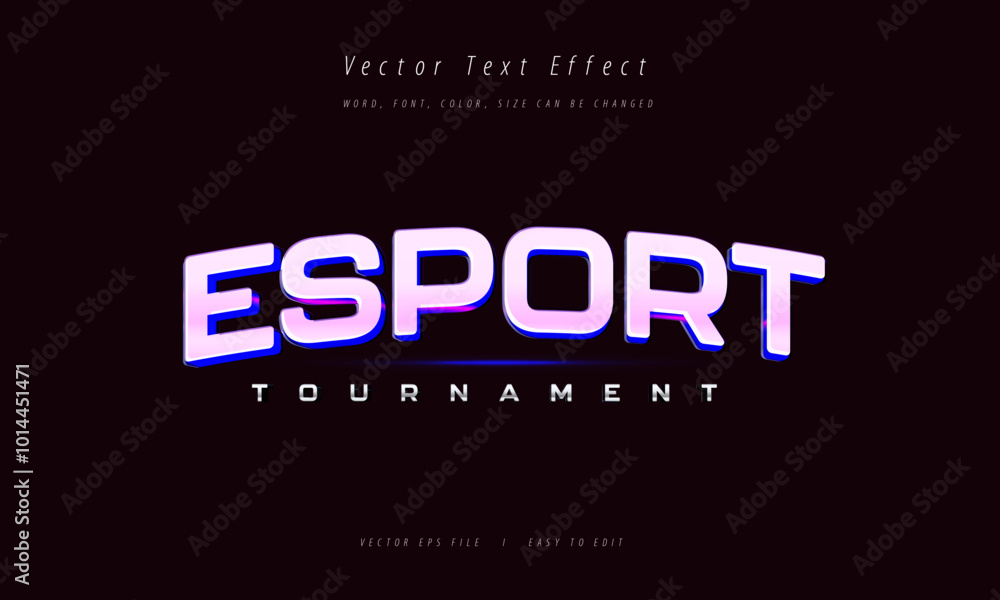 Obraz premium Esport Tournament Game text effect style editable