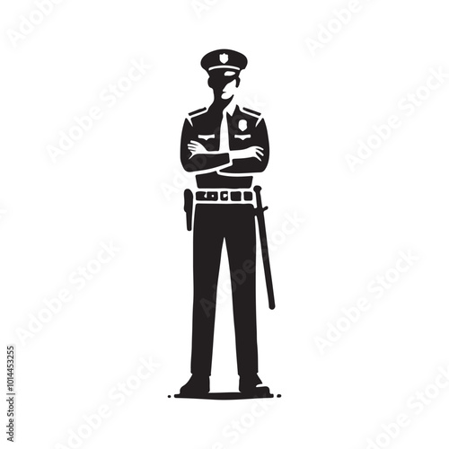 Adobe Illustrator Artwork Police Officer in Formal Uniform