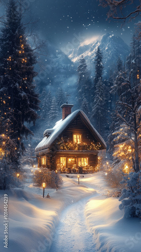 serene winter landscape wit...