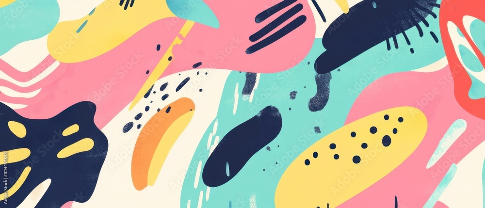 Naklejka premium Whimsical Abstract in Pastel Colors