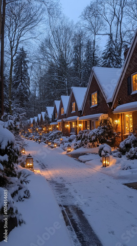 snowy neighborhood street a...