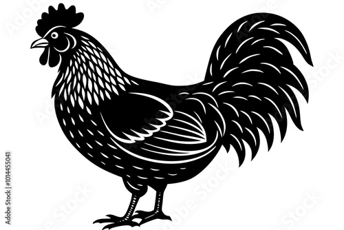  Cute Rooster silhouette minimalistic vector art illustration photo