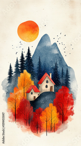 whimsical watercolor illust...