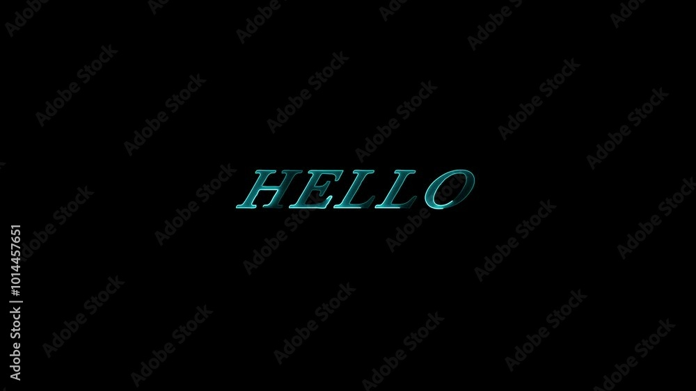 green color glowing neon line text hello icon animation. on dark background. green color glowing neon line text hello icon animation. on dark background.