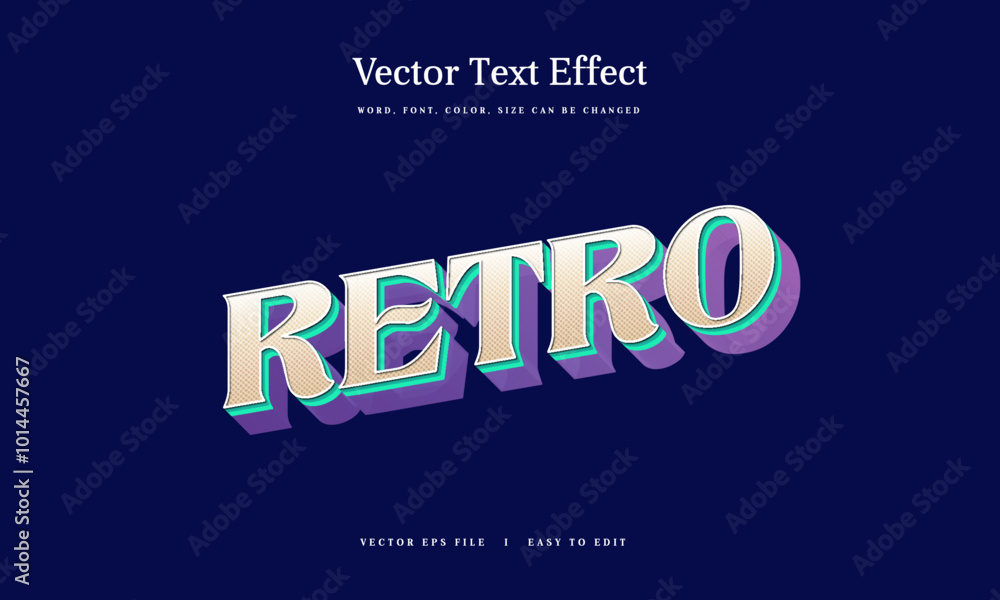 Fototapeta premium Retro vintage text effect editable color