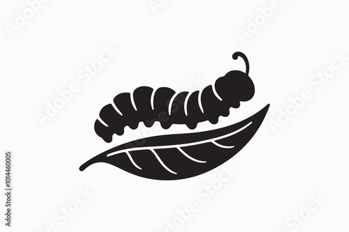 A Caterpillar vector silhouette image adobe illustrator..eps