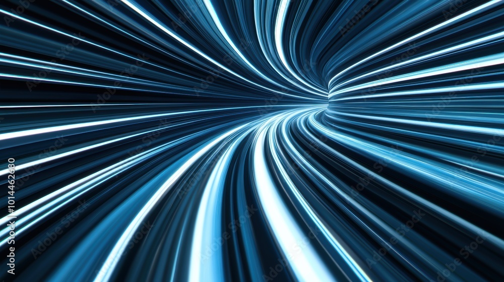 A blue and white abstract background with a light trail, AI A blue and white abstract background with a light trail, AI