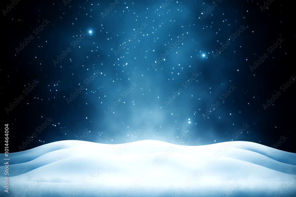 Winter landscape with snowy hills under a starry night sky, creating a tranquil and peaceful atmosphere. Winter landscape with snowy hills under a starry night sky, creating a tranquil and peaceful atmosphere.