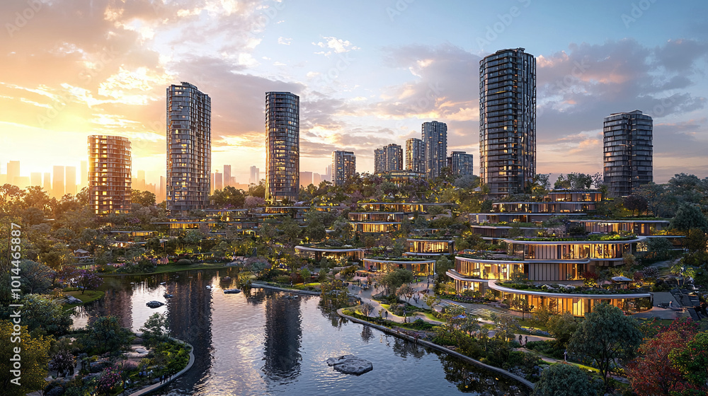 Obraz premium lanscape technology city