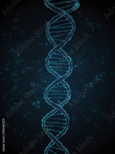 dna strand on blue background