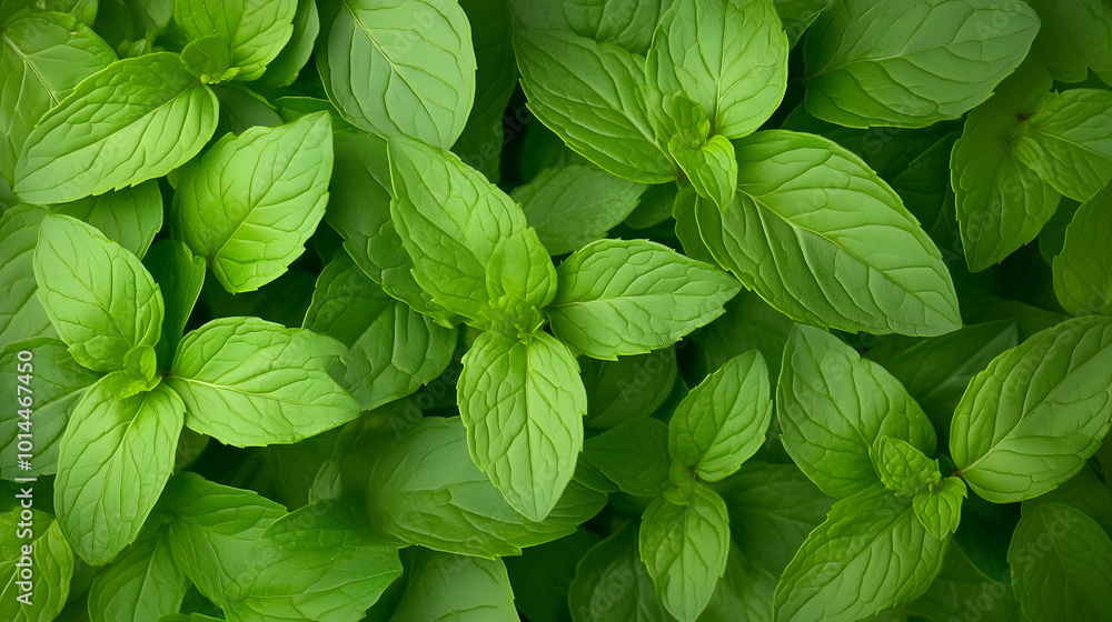 Mint Background Overhead Shot Mint Background Overhead Shot
