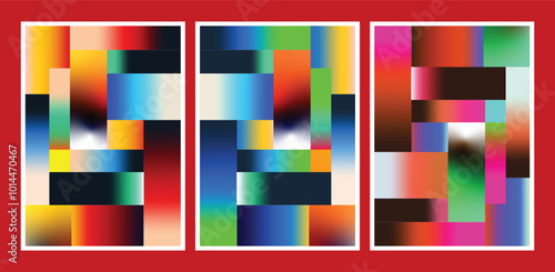 Wallpaper Mural Colorful abstract gradient shapes, gradient background, trendy motif background, trendy vivid colorful gradient elements, blend background. Torontodigital.ca