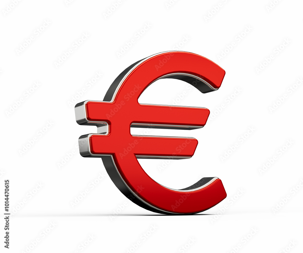 Bold Vibrant Red European Euro Currency Symbol With Sleek Metallic Gleam 3D Illustration Bold Vibrant Red European Euro Currency Symbol With Sleek Metallic Gleam 3D Illustration