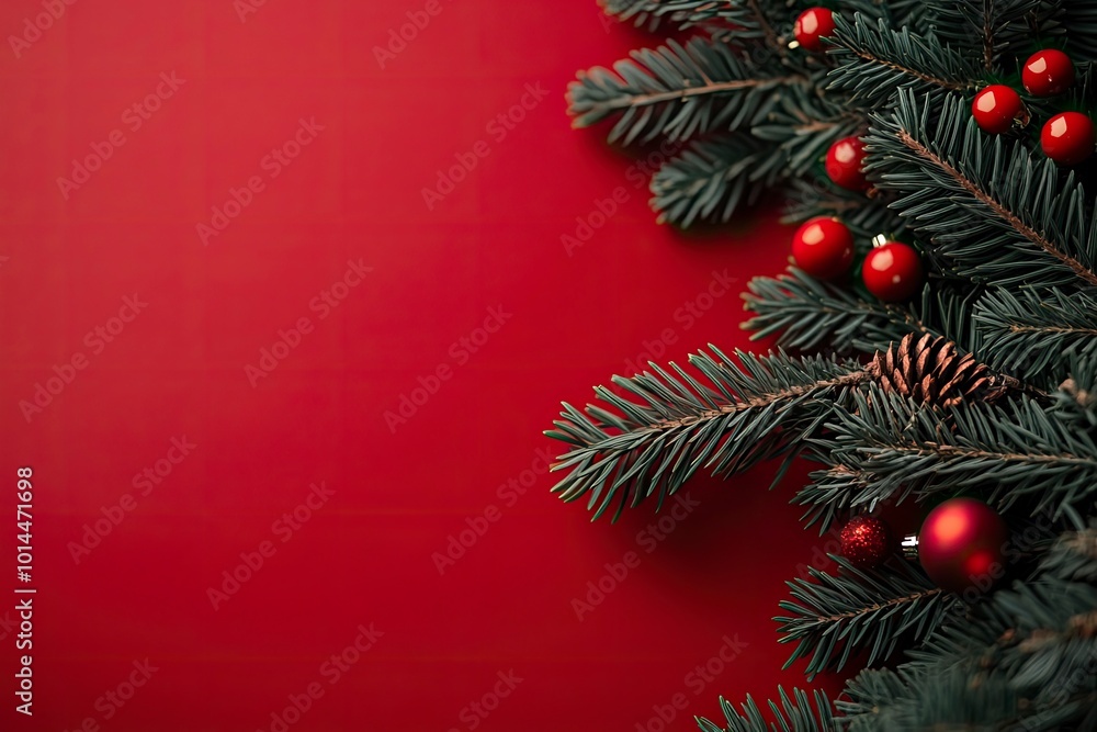 Christmas red background.copy-space with generative ai Christmas red background.copy-space with generative ai