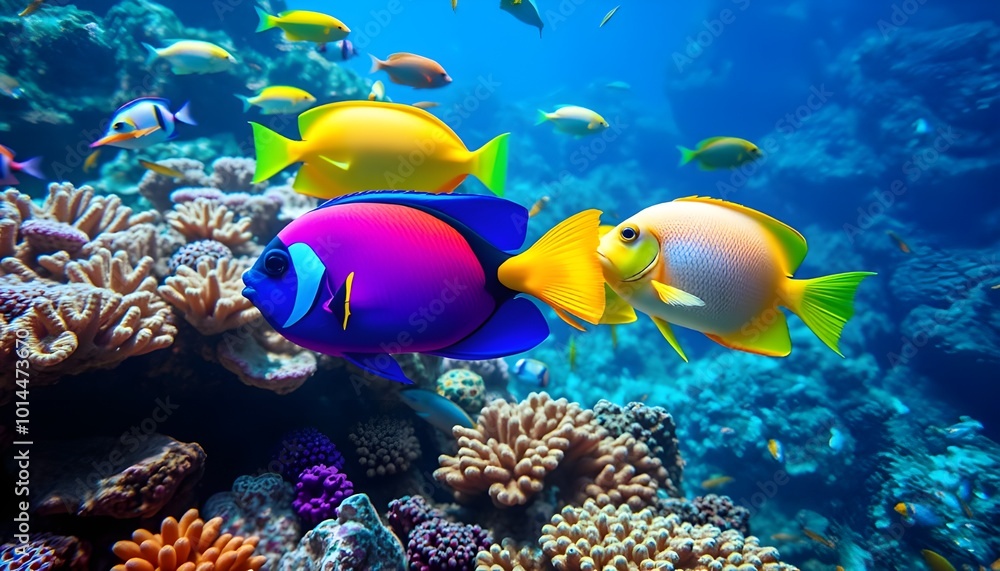 Fototapeta premium coral reef with fish