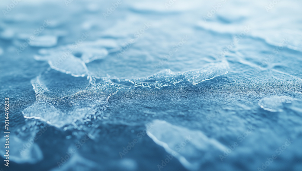 A close-up of ice cracks on the surface, forming intricate patterns and shapes that add depth to its appearance. The background is a cool blue color with subtle textures. A close-up of ice cracks on the surface, forming intricate patterns and shapes that add depth to its appearance. The background is a cool blue color with subtle textures.