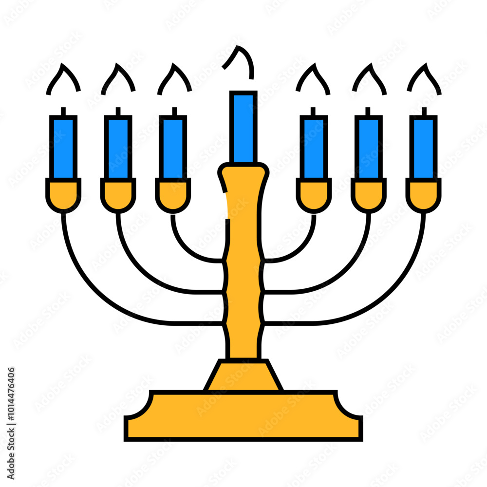 hanukkah holiday line icon vector. hanukkah holiday sign. isolated symbol illustration hanukkah holiday line icon vector. hanukkah holiday sign. isolated symbol illustration