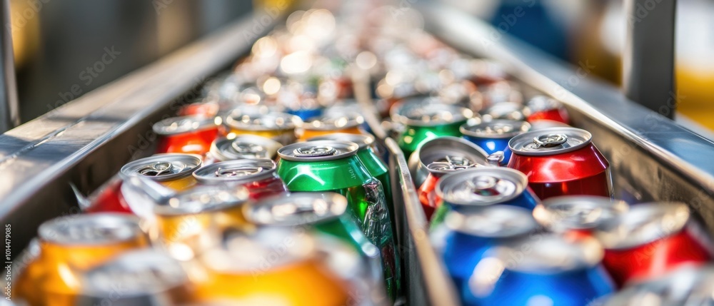 Detailed View of Recycling Machine Processing Cans Detailed View of Recycling Machine Processing Cans