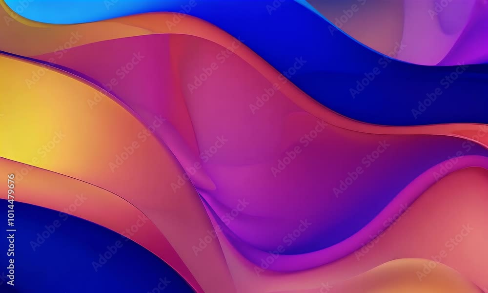 Abstract waves with a gradient of vibrant colors flowing seamlessly across the screen in a continuous motion. Abstract waves with a gradient of vibrant colors flowing seamlessly across the screen in a continuous motion.