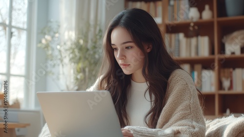 The Woman with Laptop Focus